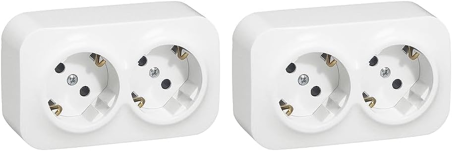 Legrand, Enchufe de Pared 2 Tomas, Forix, Color Blanco Estándar (Paquete de 2)