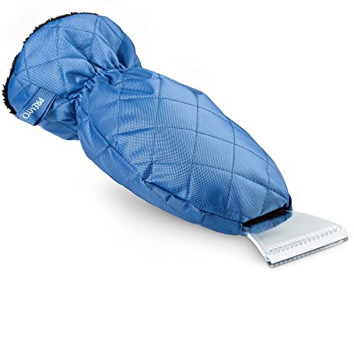 PREMYO Rascador de Hielo con Guante para Coche Rasqueta Parabrisa Auto Forro Polar Caliente Cinta Elástica Repelente al Frío contra Helada Nieve Cover