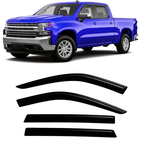 2019-2025 Tape-On Rain Guards for Chevrolet Chevy Silverado 1500 Crew Cab & for GMC Sierra 1500 Crew Cab Side Window Deflector Visors 2020 2021 2022 2023 2024 2019-2025 Tape-On Rain Guards for Chevrolet Chevy Silverado 1500 Crew Cab & for GMC Sierra 1500 Crew Cab Side Window Deflector Visors 2020 2021 2022 2023 2024