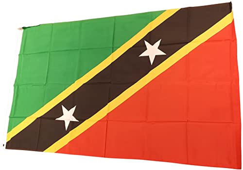 NWFlags St Kitts and Nevis Flag 5ft x 3ft 75d Premium Polyester Suitable For Flagpoles, Multicolor