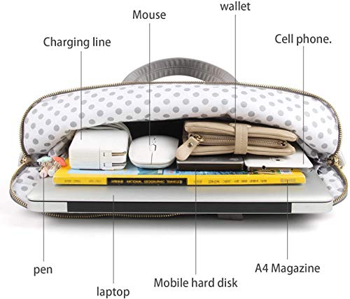 Kamlui 14 Inch Laptop Bag - For Women Carrying Leather Waterproof Computer Briefcase Shoulder Messenger Laptop Sleeve Case For Macbook Pro Air Hp Lenovo Dell #TOP3