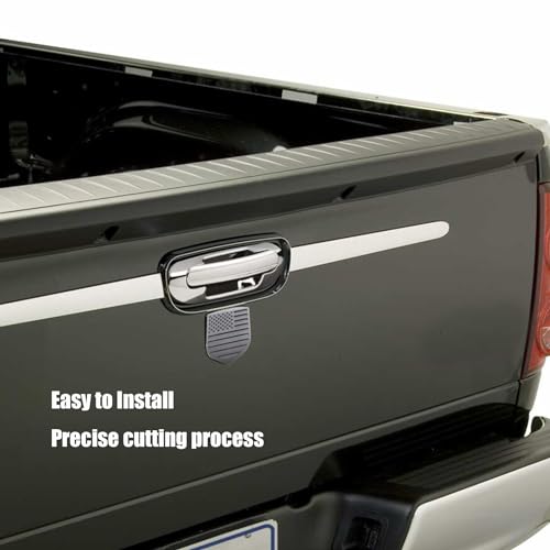 Image of American Flag Rear Tailgate Emblem Badge Compatible with Dodge Ram 2010-2018 1500 2500 3500 Matte Black
