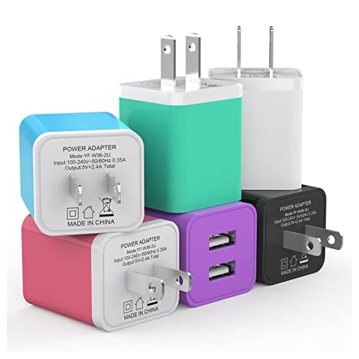 6Pack USB Wall Charger, iGENJUN 2.4A Dual USB Port Cube Power Plug Adapter Fast Phone Charger Block Charging Box Brick for iPhone 16/16 Pro/16 Pro Max/15, Samsung Galaxy, Pixel, LG, Android-Colorful