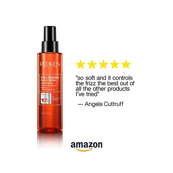 Redken Frizz Dismiss Instant Deflate Oil-In-Serum | For Frizzy Hair | Enhances Smoothness & Shine | With Babassu Oil | Sulfate Free | Packaging May Vary, 4.2 Fl Oz