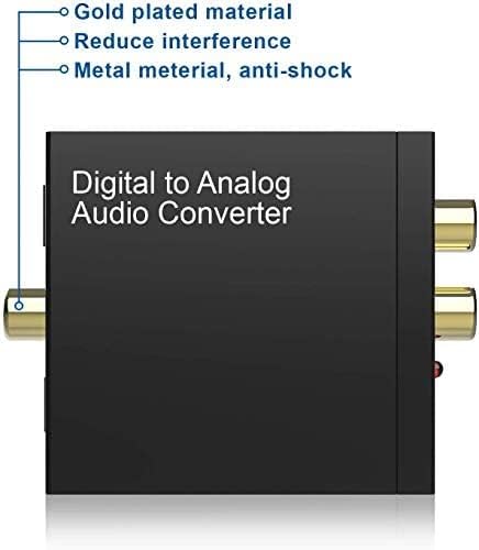 Image of DAC 192KHz Digital to Analog Audio Converter, Optical to RCA Adapter with Coaxial Cable, Toslink Optical to 3.5mm Adapter for PS4 HD DVD Home Cinema Systems