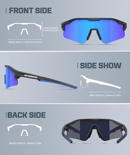 Image of Sport Polarized Sunglasses for Men and Women, Stylish and Lightweight Cycling Sunglasses with UV400 Protection