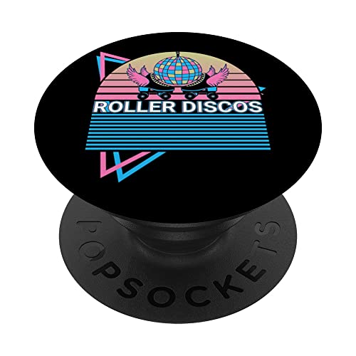 Roller Skate Roller Skating Retro Roller Discos PopSockets Swappable PopGrip, Black