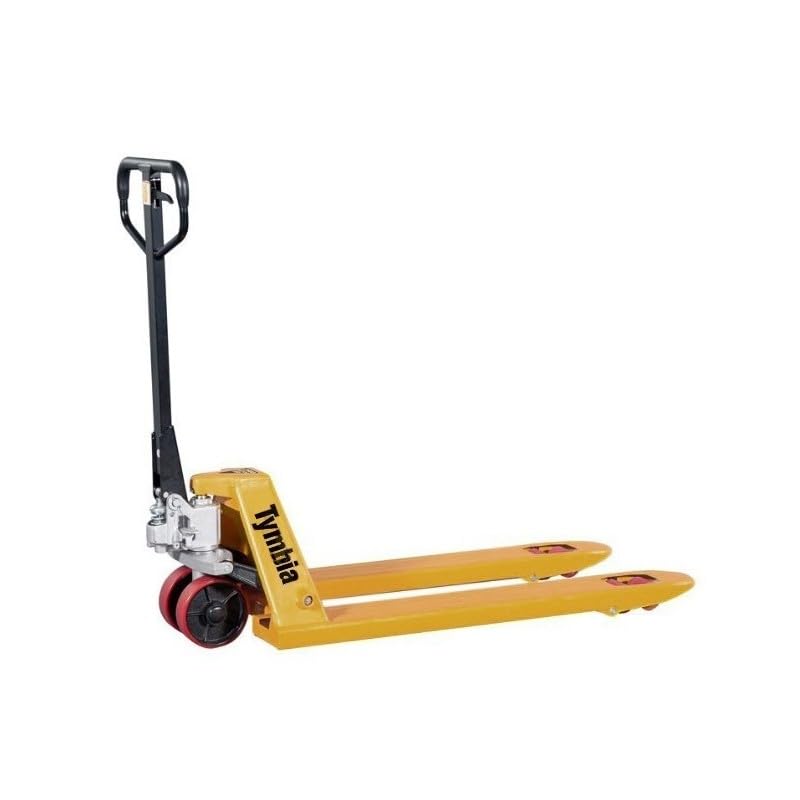 Transpaleta Manual TYMBIA 2500kg de Capacidad, Horquillas 1150x540mm, Ruedas y Rodillos Dobles de Poliuretano (Entrega con timón desmontado y vídeo de Montaje)