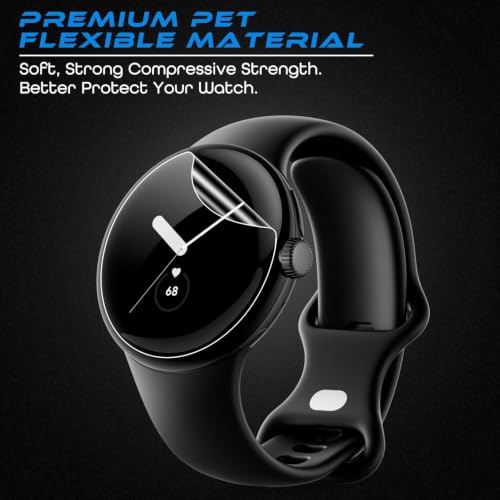Image of BLACKSHEEP 2 Pack Screen Protector for Google Pixel Watch 1 / Pixel Watch 2 41 mm Bubble Free, Self Healing Unbreakable Membrane Edge to Edge Full Coverage - Clear [NOT GLASS]