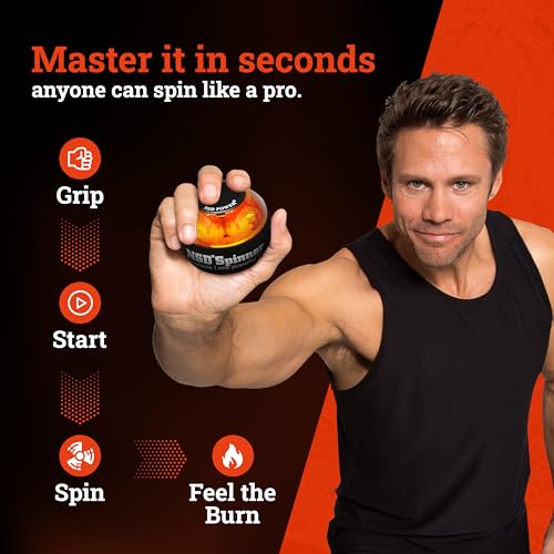 Image of NSD Essential Crystal Spinner Gyro Ball | Grip Strengthener for Forearms, Wrist & Hands | String Start Design, Up to 18,000 RPM | Portable Wrist Trainer & Workout Equipment | Ideal for Desk Workers, Athletes & Musicians