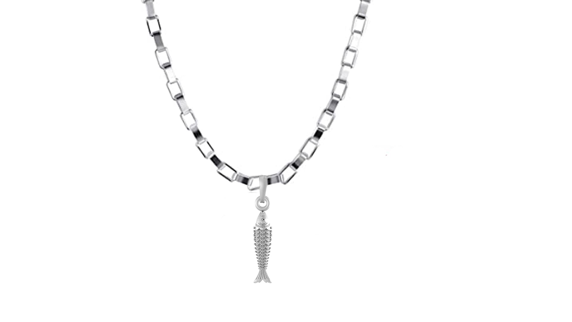 Akshat Sapphire Sterling Silver (92.5% purity) Stylish and Fashionable Fish Chain Pendant (Pendant with Box Chain-22 inches) for Men & Women Pure Silver Fish Chain Locket for Happiness and joy - MPSB7337 (B0C7HGGV97) Amazon Price History, Amazon Price Tracker