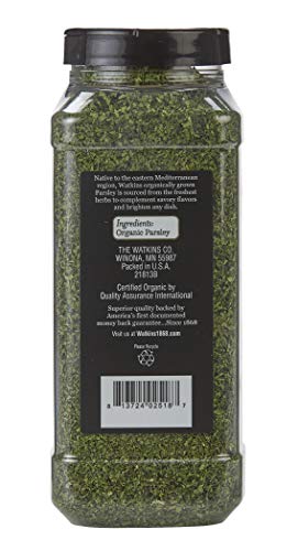 Image of Watkins Gourmet Spice, Organic Parsley, Bulk Food Service Size, 4.7 oz (Pack of 1)