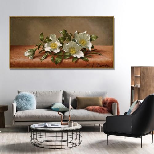 Tableau Roses Cherokee pour habiller un mur vide avec cadre en teck