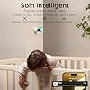 BOIFUN 2K 5" Babyphone Camera Bebe Surveillance WiFi, Vision Nocturne, Veilleuses, Détection de Son/Mouvement/Suivi Automatique, 360° Baby Phone Vidéo Connecté Smartphone Application