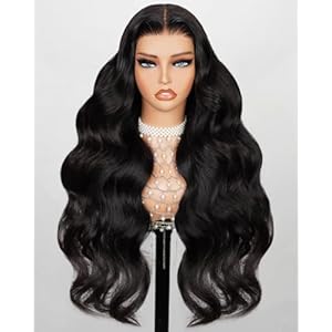 MEGALOOK 210% Density Glueless Wigs Human Hair HD Pre Cut 5×6 Lace Front Wigs Ready to Go Glueless Wig Body Wave Human Hair Wig Real Pre Plucked Bleached Tiny Knots 30 Inch