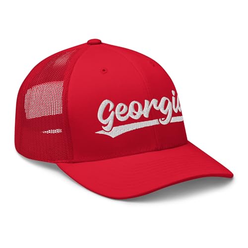 Vintage Georgia University Script Mesh Retro Georgia Trucker Hat Cap Red