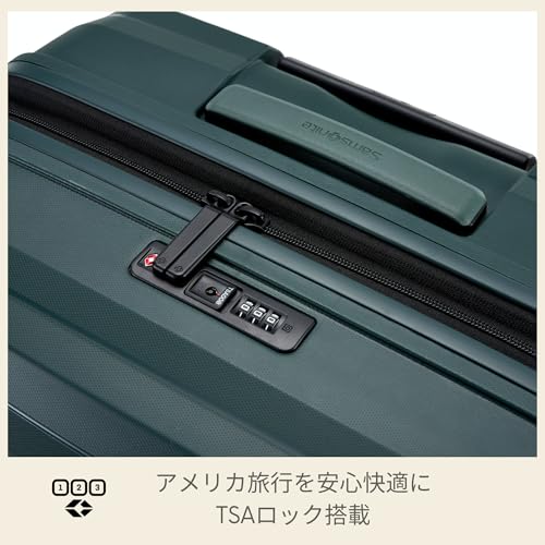 Image of Samsonite Octolite Expandable Neo 68 Cms Small Cabin Polycarbonate Hard Sided 8 Wheel Spinner Luggage /Suitcase /Trolley Bag (Green) (Double Wheel)