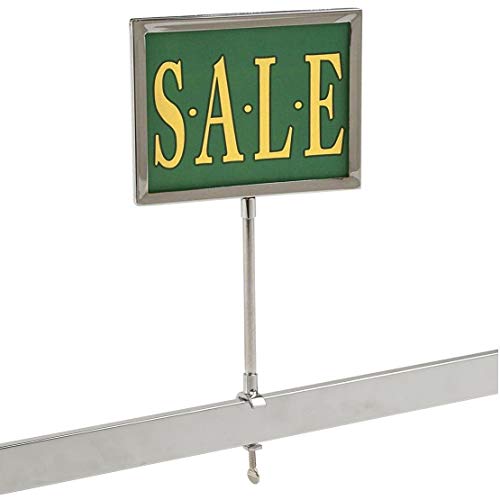 Universal Retail Rack Chrome Frame Clamp On 5.5" X 7" Sign Holder Card Display, 10" H, 1 Unit #TOP2