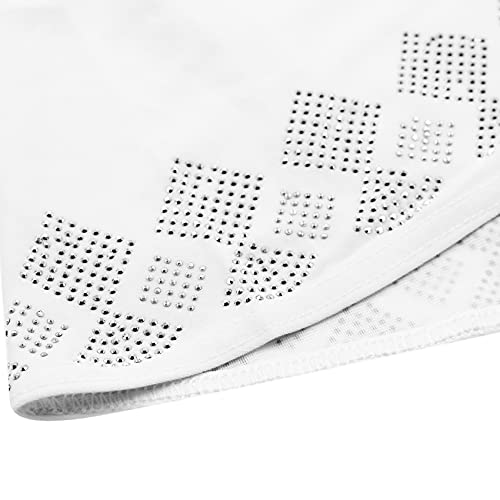 Women Glitter Rhinestone Muslim Turban Hijab Cap Modesty Long Head Wrap Scarf Shawl White #TOP5