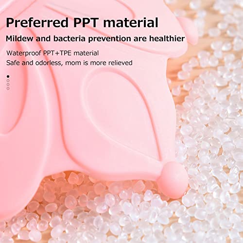 Image of Surakey Baby Shower Cap Adjustable Baby Hair Washing Guard Bath Shampoo Shield Visor Hat Eyes and Ears Head Protection Waterproof Bath Cap (9.45in x 3.94in) for Kids Toddler (Pink)