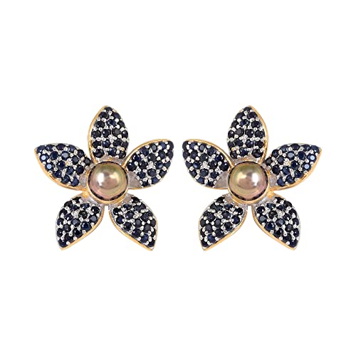 Boucles d'oreilles saphir bleu argent 925 anti-allergie pour peau sensible