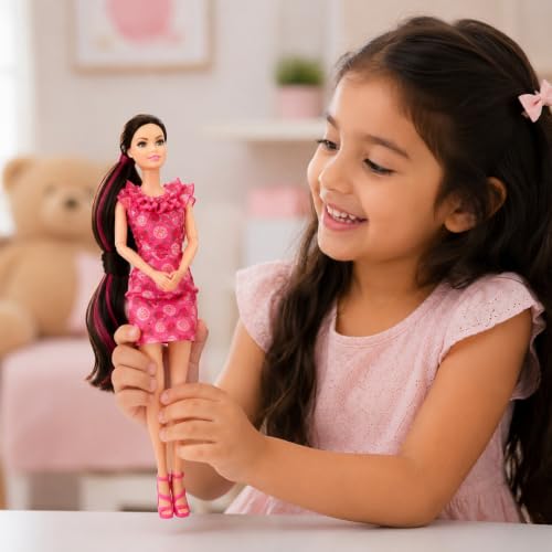 Image of Alia Super Mega Mart Doll Playset with Shopping Accessories | Fashion Doll, Grocery Store Play Set with Cart, Counter, Refrigerator & Food Items | Pretend Play Toy for Girls 3+ Years