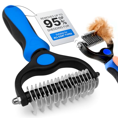 Right Things Dog Rake Brush for Shedding – Undercoat...