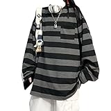 Photo Gallery y2k fairy grunge camicia alt goth maniche lunghe t-shirt a righe alternative fairycore top harajuku camicetta streetwear, grigio, xx-large Photo Gallery y2k fairy grunge camicia alt goth maniche lunghe t-shirt a righe alternative fairycore top harajuku camicetta streetwear, grigio, xx-large