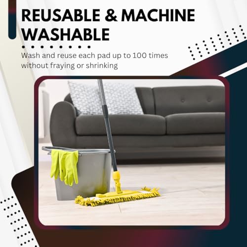Image of Green Direct Washable Microfiber Mop Head (3 Pack) - Microfiber Replacement Mop Pads 16 x 5.5 Inches for Cleaning of Wet or Dry Floors - Professional Home /Office Cleaning Supplies, Yellow