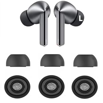 Substituição para Galaxy Buds3 Pro Earbuds Tips Silicone Ear Tips, Galaxy Buds 3 Pro Eartips Tamanho Grande 3 Pares, Preto 913b G