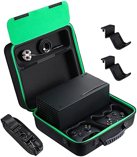 ZENACCE Hard Carrying Case Compatible with Xbox Series X, Protective Travel Bag Holds Xbox Series X Console, Wireless Controllers, Cables and Other Accessories