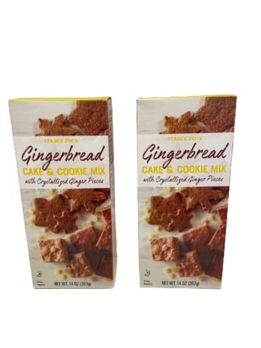 Trader Joe's Gingerbread Cake & Cookie Mix with Crystallized Ginger Pieces (Set of 2)