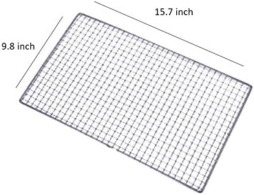 Tuliptown BBQ Grill Stainless Steel Net Wire Mesh Camping Rectangle Barbecue Outdoor Picnic (11.719.6 inch)