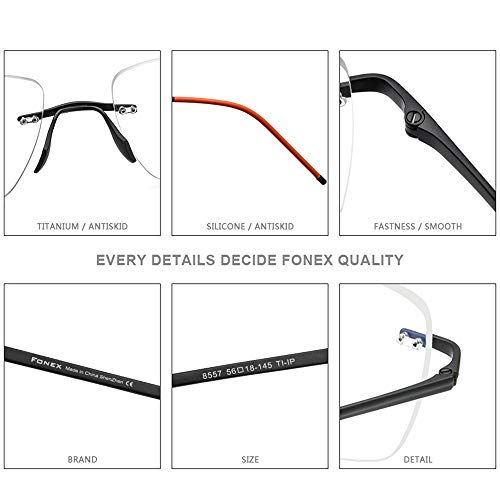 Image of FONEX Colorful Pure Titanium Glasses Frame Women Retro Round Eyeglasses