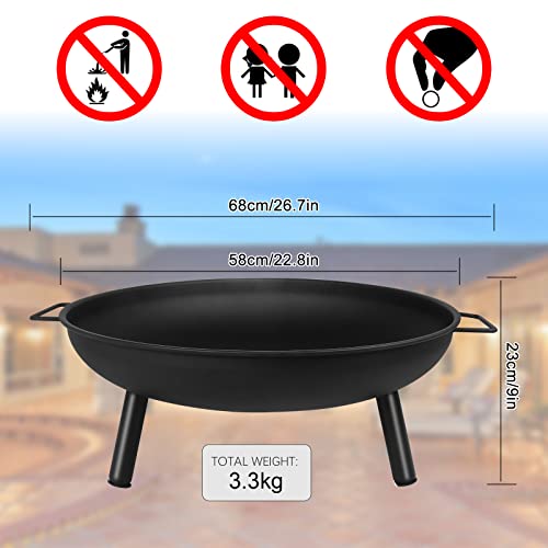 Runde Feuerstelle für den Außenbereich, Durchmesser 58 cm