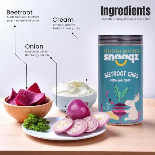 Image of Snaaqz Multigrain Chips Combo (Beetroot & Ragi) | Pack of 3 (150g each) | Light & Crispy Superfood Chips | High Protein, Gluten Free, Vegan, No Palm Oil, No Preservatives & Low Calorie Healthy Snacks