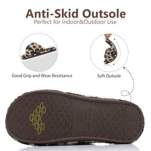 Image of GOEWY Fuzzy Open Toe Slippers for Women Cozy Memory Foam House Shoes Indoor
