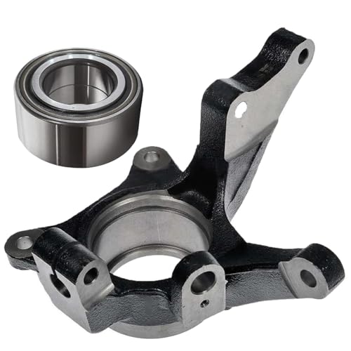 Image of Detroit Axle - 2pc Front Right Knuckle Kit for 2001 2002 2003 2004 Hyundai Santa Fe, Passenger Side Steering Knuckle Assembly Wheel Bearing Replacement
