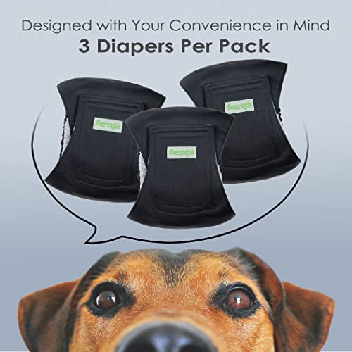 Image of Wegreeco Washable Male Dog Belly Wrap - Pack of 3 - (Black, Black, Black, X-Large)