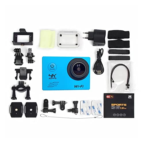 Image of Action Camera Sports Camera Outdoor Underwater Digital Video Camera Mini WiFi Waterproof DV (Color : Blue Size : Medium)