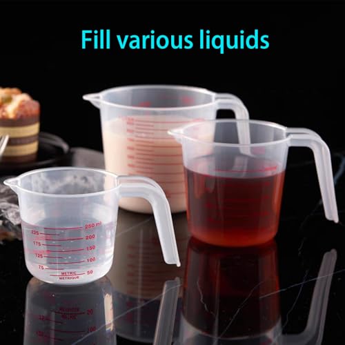 Juego de 6 vasos medidores plásticos resistentes miniatura 5