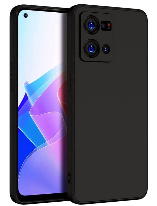 Image of for [ Oppo F21 Pro 4G ] Liquid Silicone Back Case Cover Flexible |Inner Lining| with Camera Protection Back Cover for [ Oppo F21 Pro 4G ] - Black