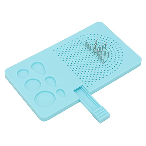 Quilling Knitting Board, Quilling Tool Quil Board with Pins Storage Box Grid Guide Quilling Board for Making Paper Strips 20 Roots Needle Plate Portable Quilling Crafts Tool (Blue)