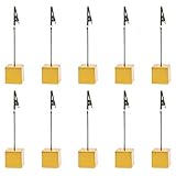 10pcs Table Number Holder Name Place Card Holder Memo Clip Holder Stand Note Holder Pictures Card Paper Menu Clip (gold)