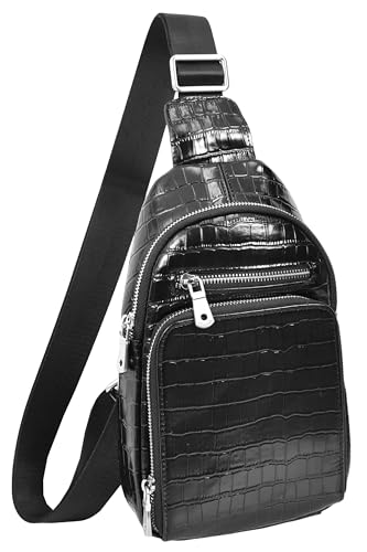 Sac de poitrine en cuir véritable A704 pour organiser vos essentiels homme