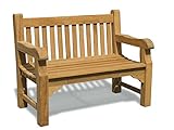 Jati Gladstone 2 Seater FULLY ASSEMBLED Garden Bench - 4ft Teak Park Bench Brand, Quality & Value