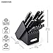 Farberware 15-Piece Forged Triple Riveted Knife Block Set, High Carbon-Stainless Steel Kitchen Knives, Razor-Sharp Knife Set with Wood Block, Black