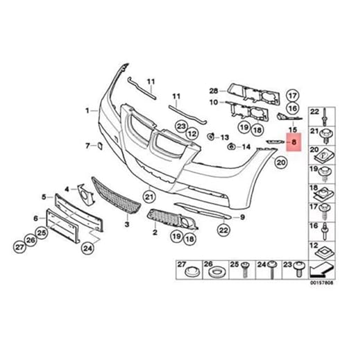 Support pare-chocs avant pour BMW Série 3 E90 E91 LCI 2007-2012 guide d'insertion droit et gauche