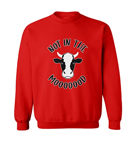 Not in The Mooooood - Funny Cow Toddler Fleece Crewneck Sweater