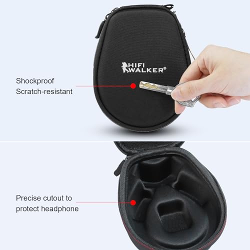 Hoofdtelefoonhoes compatibel met Shokz OpenRun Mini, Air, Pro, OpenComm, OpenMove, HIFI WALKER T10 Air Vervanging Hard Shell Reisdraagtas met kabelopslag (alleen hoes) (zwart) - Afbeelding 6